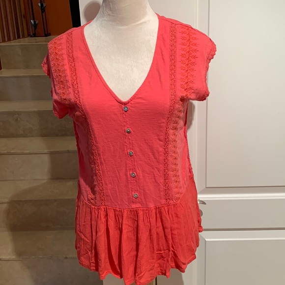 LUCKY BRAND. Live in Love, Pink Viscose Light Top. Size XS. - Picture 2 of 12